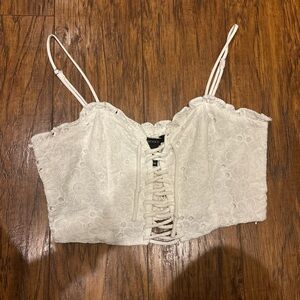 Forever 21 White Corset Top Size S